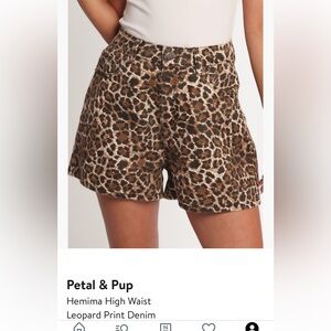 Petal & Pup Leopard Print Denim Shorts size M